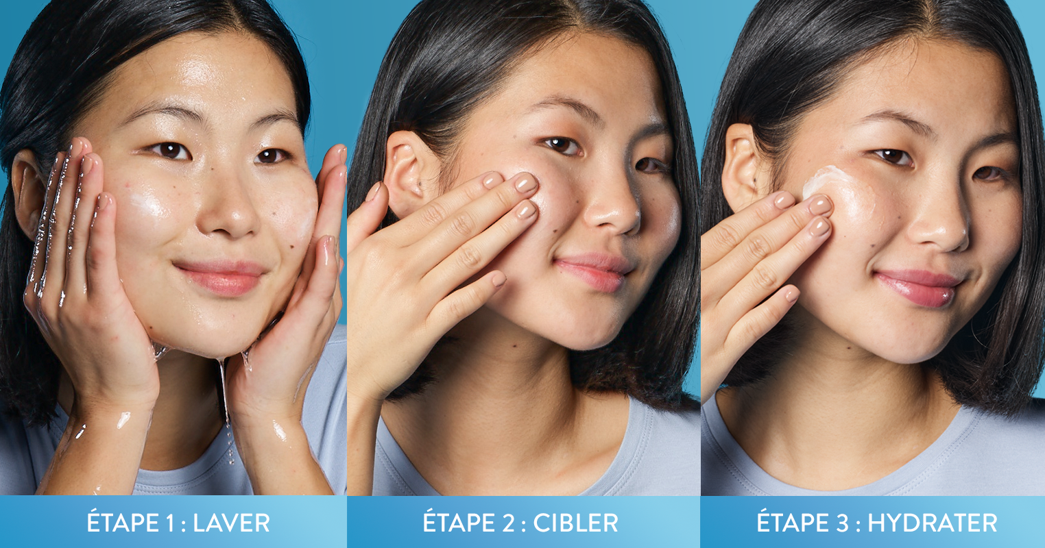 Step 1: Wash - Step 2: Target - Step 3: Moisturize